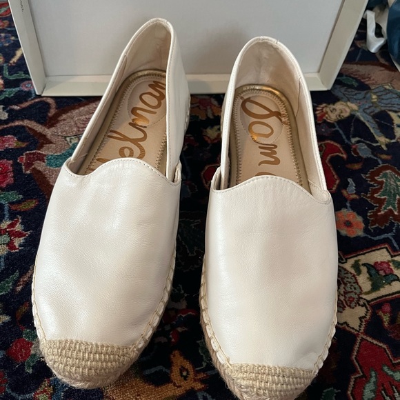 Sam Alderman Espadrille OFF White  Leather Flats size 9 they’re so beautiful 🤩 - Picture 3 of 8